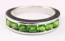 Sterling Silver Peridot Green Gemstone 6mm Band Ring sz7