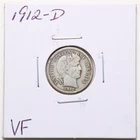 1912-D 10C Barber Liberty Head Dime in VF Condition #RK089