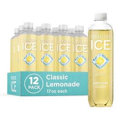Sparkling Ice, Classic Lemonade Sparkling Water, Zero Sugar Flavored Water, with