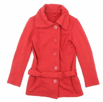 New Look Damenjacke rot Größe 12 geknöpft