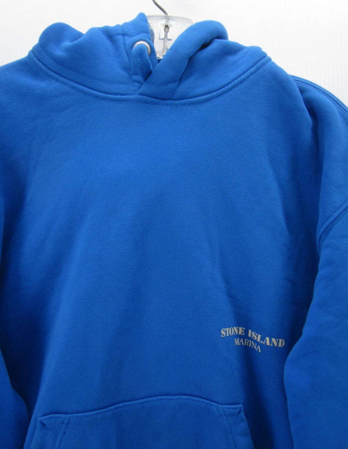 Stone Island Felpa Uomo XL Blu Marina Pullover Felpa con Cappuccio Streetwear Pesante