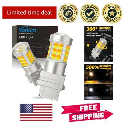 High-Performance 3157 Switchback LED Bulbs   2000 Lumens Amber/White, Easy Fit