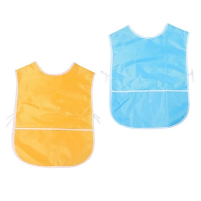 2 Pcs Tablier Peinture Enfants Peignant Des Tabliers Bibs Sans Manches - Photo 1/4