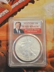 2017 Silver Eagle 1 Oz. PCGS MS70 Trump Red Label "History In Your Hands"