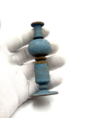 Miniatur blaue Glasflasche im römischen Stil - 98,3 mm hoch, 18,48 g