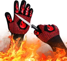 1472°F Heat Resistant BBQ Gloves 13.8" Non-Slip Oven Mitts for Cooking Grilling