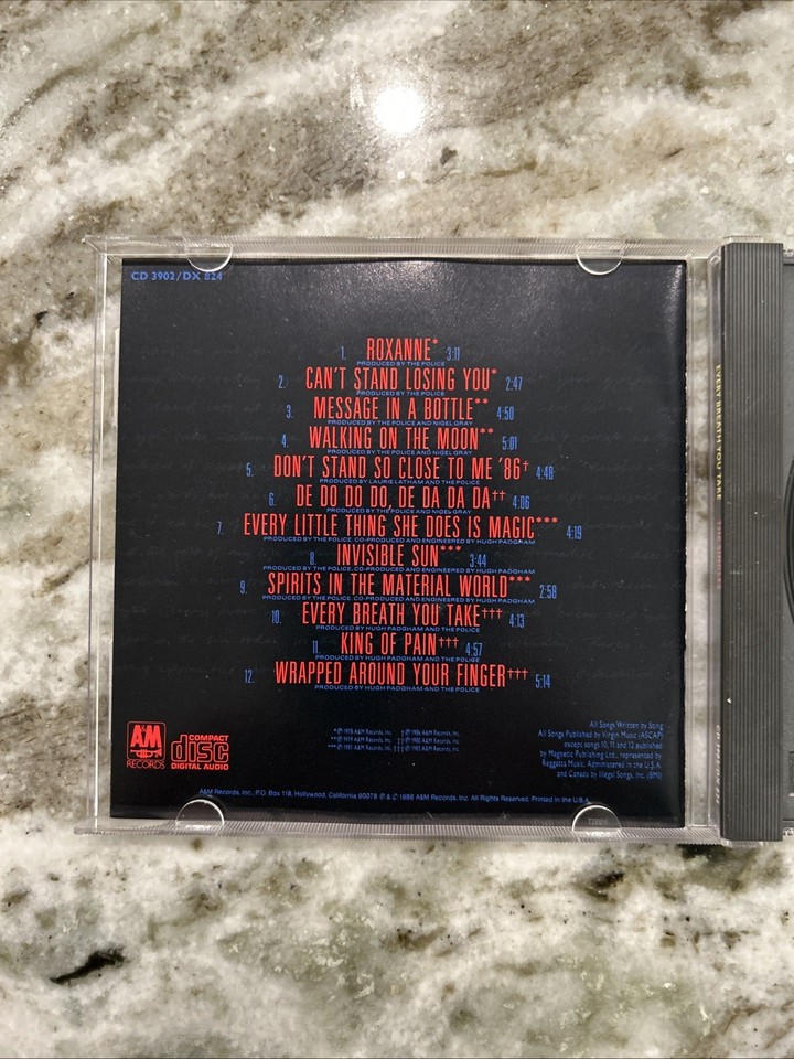 The Police CD Every Breath You Take-The Singles A&M Records – CD 3902 ...