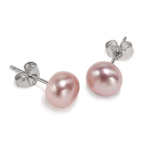925 Silver Freshwater Cultured Pearl Stud Earrings 7-8mm Gift Jewelry - Bild 8 von 12