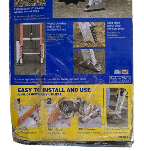 Nivelador de escalera Werner PK70-1 LevelLok con unidades base CAJA ABIERTA - Imagen 3 de 13