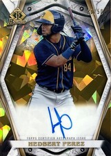 2022 Bowman Invicta Autographs Gold Atomic Refractor Hedbert Perez 28/50 #BI-HP