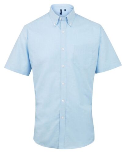 Mens Short Sleeve Button Down Oxford Shirt Easy Care Formal Business Office Work - Picture 10 of 11