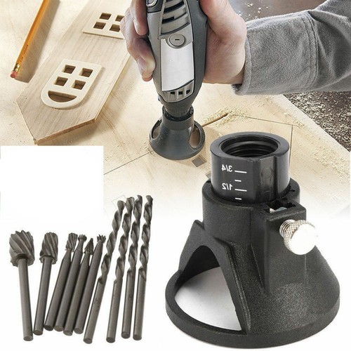 Multi Rotary Sanding Tool Cutting Guide HSS Router Drill Bits Set For Dremel g - Picture 16 of 16