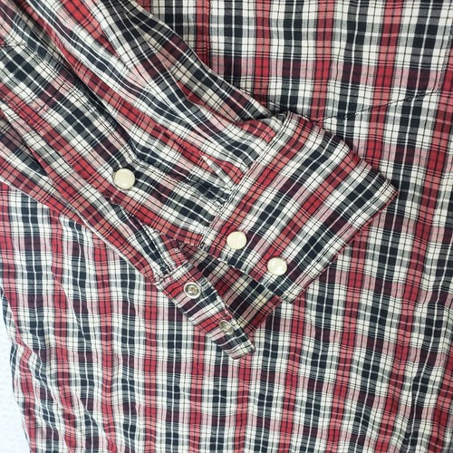 Gray Elephant Mens Pearl Snap Shirt XL XLarge Red Plaid Western Rockabilly - Picture 6 of 12