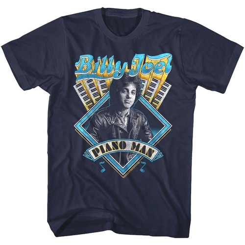 Billy Joel Piano Man Album Cover Art Mens T Shirt 80's Pop Rock Tour Music Merch - Picture 1 of 6