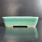 Japanese Bonsai pot Sky green glazed Rectangular shape Mini size W9.2cm SEIKO