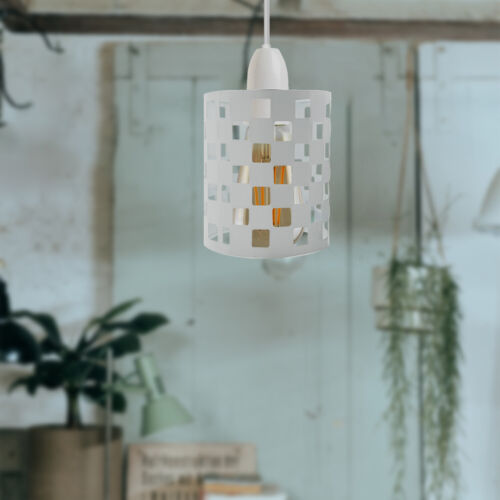 Lampshade Cage E27 Vintage White Metal Pendant Light Lampshade - Picture 15 of 27