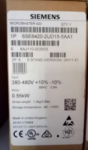 6SE6 420-2UD15-5AA1 NEW SIEMENS 6SE6420-2UD15-5AA1 MICROMASTER 420 380-480 V#Br - Picture 1 of 3