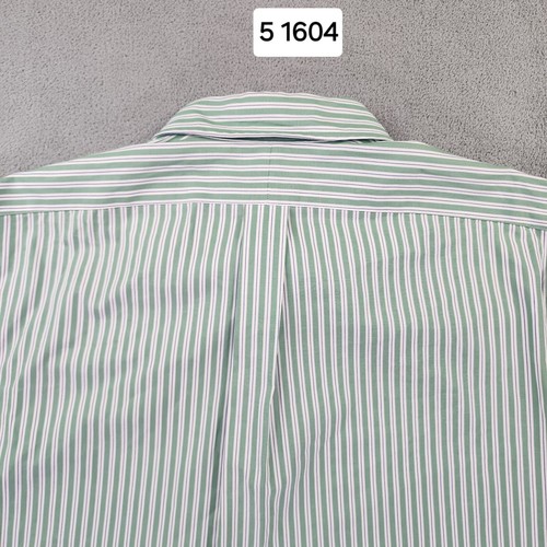 Ralph Lauren Shirt Mens 17 32/33 Green Striped Classic Button Down Long Sleeve - Picture 16 of 16