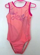 Destira Gymnastics Leotard "LOVE" Pink Printed Size CS