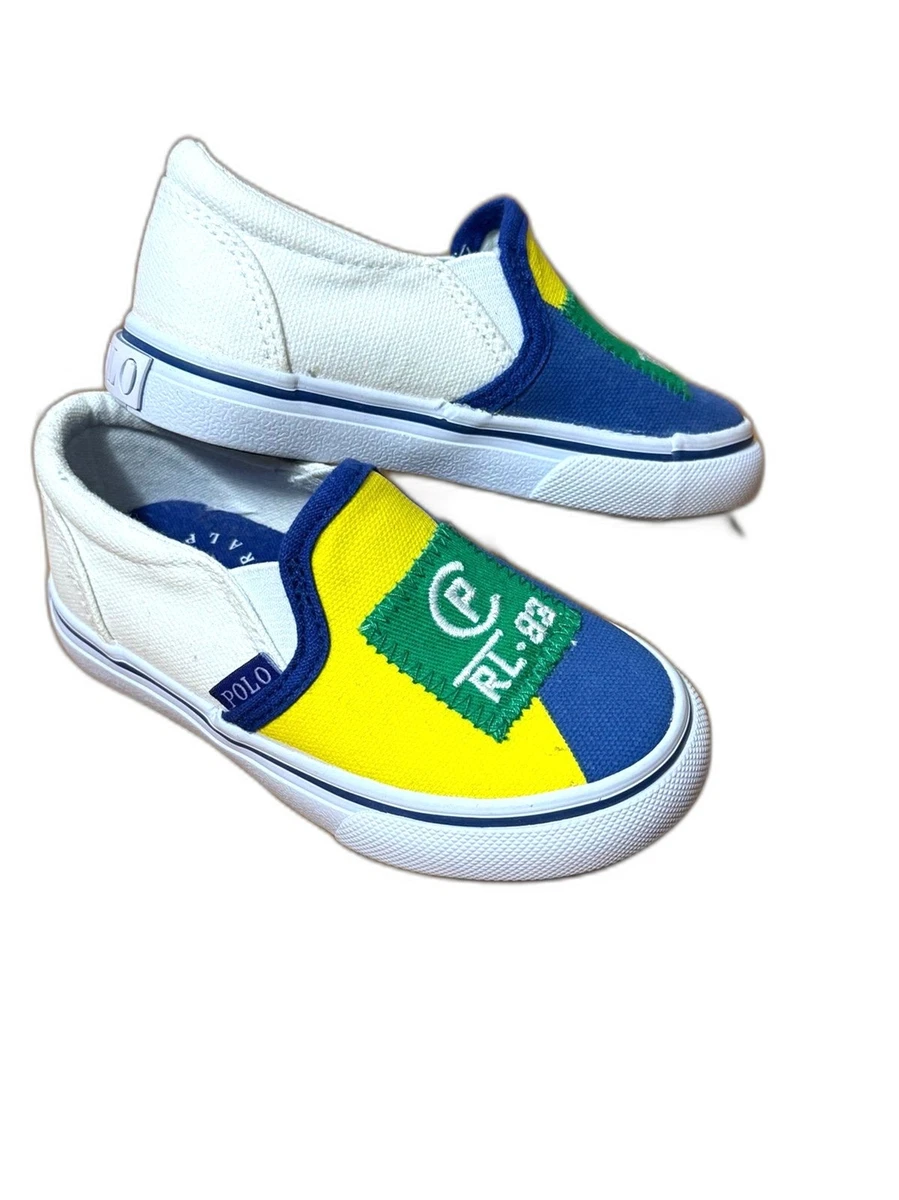 Polo Ralph Lauren Blue Yellow Pony Loafers Size 6.5 Casual Embroidered Ralph Lauren Canvas Loafer Casual Shoes for Men for sale | eBay main image 3