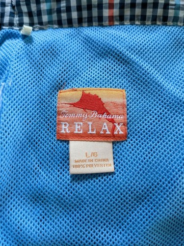 Tommy Bahama Relax Blue Swim Trunks Board Shorts Plaid Drawstring Size L - Bild 7 von 11