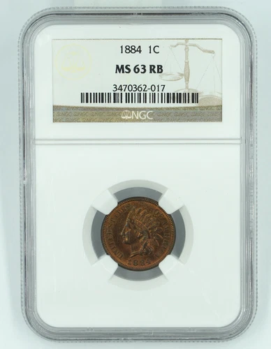 1884 NGC MS63RB Indian Head Cent
