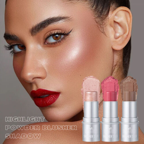 6 Colors Cheek Lip Tinted Moistured Blush Stick Eyes Cheek Lip Brighten Cream - Picture 7 of 26
