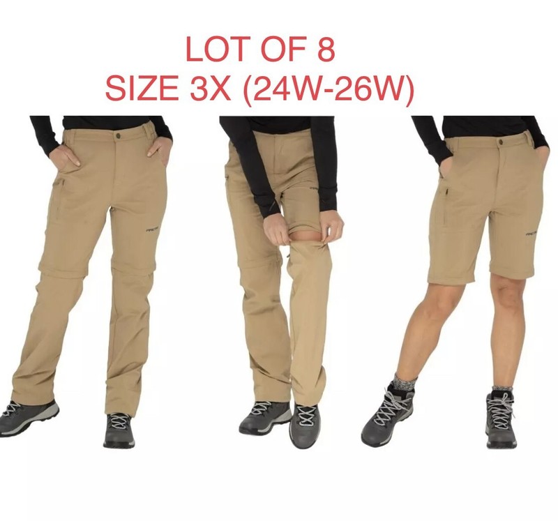 NWT Wholsale Lot Of 8 Arctix Women's Convertible Trail Pant, Khaki, Plus Size 3X