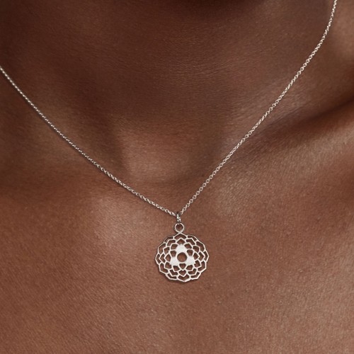 Crown Chakra Sterling Silver 925 Pendant & 500mm Adjustable Chain Necklace - Picture 2 of 7