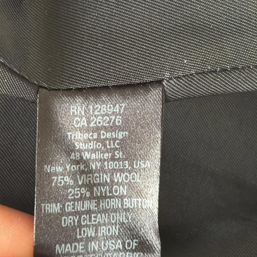 Chaqueta Nili Lotan Hecha en EE. UU. Lana Virgen Espiga Pecho Único Gris Talla 8 - Imagen 9 de 13