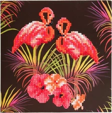 Flamingos Crystal Art Card Kit Craft Buddy New