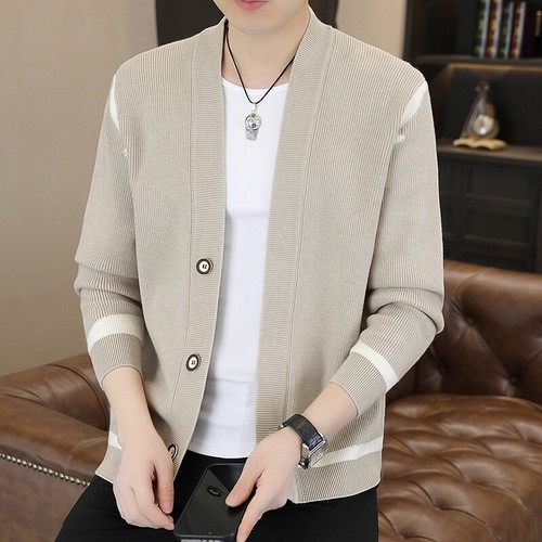 Men's Jacket Handsome Outer Wear Knitted Cardigan Sweater Jacket Casual Tops 4XL - Picture 21 of 23