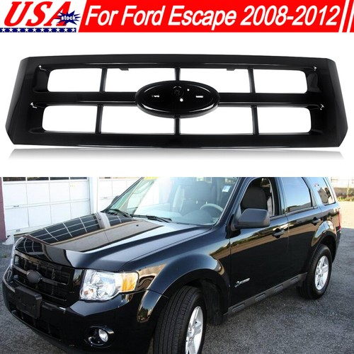 Replacement Grille Assembly For 2008-2012 Ford Escape - Black Painted Shell With Chrome Insert