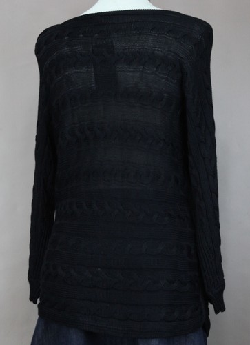 Maglione pullover nero donna Lauren Ralph Lauren top blusa ret $89,50 nuovo - Foto 3 di 4