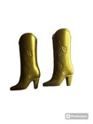 VTG Barbie Doll Gold Cowboy Western Fashion Script Design Boots Hollywood Hair
