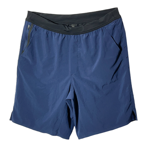 Xersion Mens pull on blue/black active shirts w/ drawstring, Size Extra