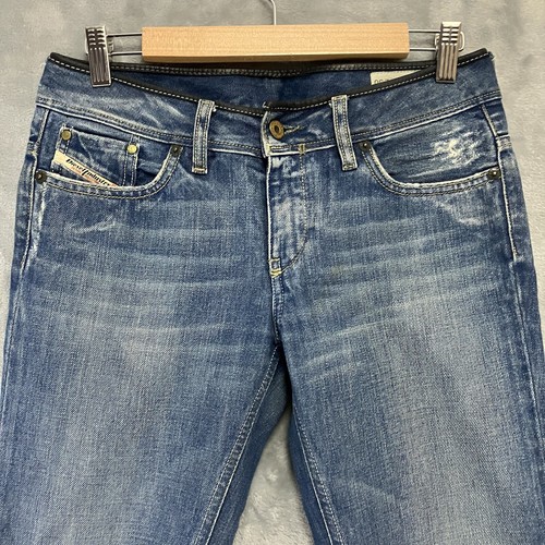 DIESEL Damen Bebel Distressed Jeans Blau Low Rise Straight W28 L30 Waschung 0070Z - Bild 2 von 14
