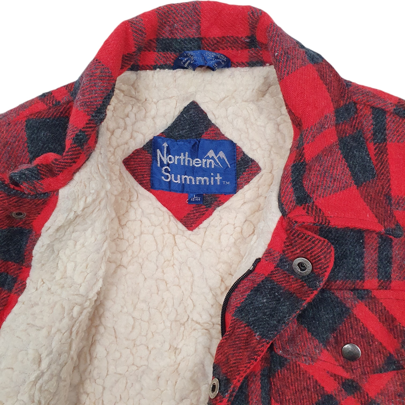 NORTHERN SUMMIT Wool Jacket Coat Plaid Mackinaw Mens L image 3
