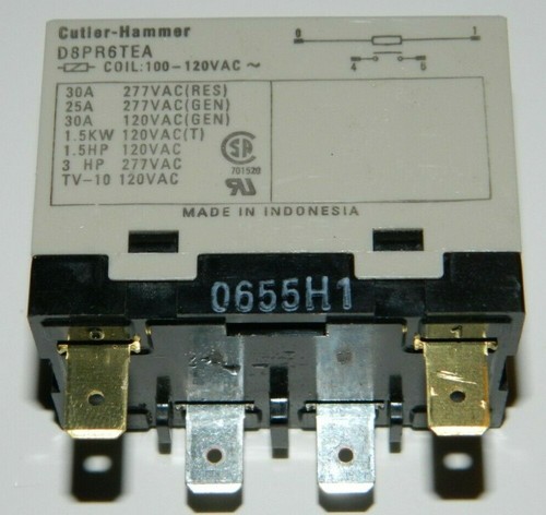 NEW Cutler Hammer D8PR6TEA General Purpose Plug-In Relay, 120V Coil 30A SPST-NO - 第 1/1 張圖片