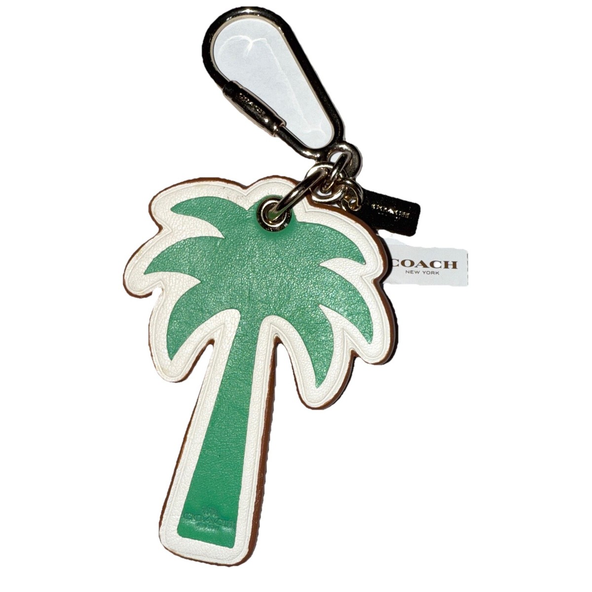 Coach Leather Green Palm Tree Bag / Purse Leather Travel Charm