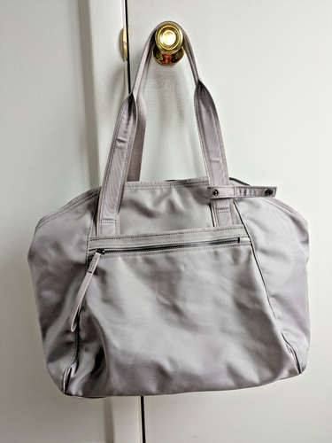Lululemon Free To Be Bag Dark Chrome Silver Duffle Shoulder EUC FREE SHIPPING