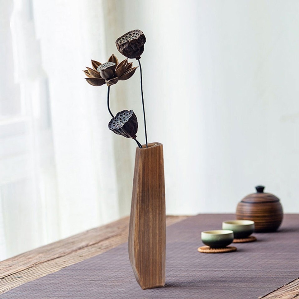 Wood Flower Vase Floor Vases Decorative Tall Wood Vase Large Vase eBay