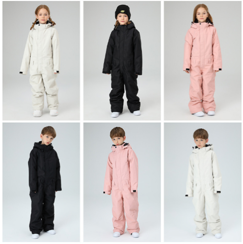 Hooded One Piece Ski Suit Warm Snow Jumpsuit Sport Waterproof Kids Snowboard - Picture 13 of 25