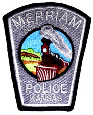 MERRIAM – POLICE - KANSAS KS Sheriff Police Patch RR TRAIN STEAM ENGINE USED