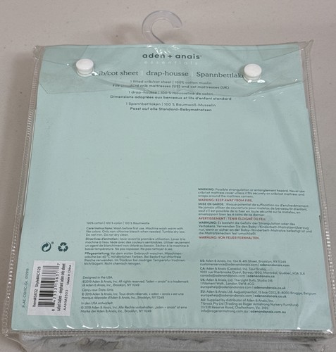 Aden + Anais Baby Infant Fitted Crib Sheet Elephant Cotton Muslin 52 x 28 - Picture 3 of 6