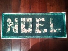 Handmade Quilt Block Wall Hanging Christmas Noel 16.5" x 42.5  