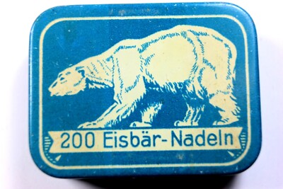 SCARCE - Eisbar - Nadaln 200 TIN - Made in  Germany  ( POLAR BEAR Logo )