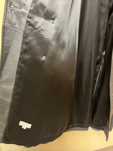 MENS VINTAGE STEAMPUNK LONG LEATHER TRENCH COAT 46 R military matrix LONDON FOG - Picture 11 of 16