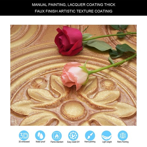 Faux Painting Ceiling Tiles PVC Tin Wall Panels PL50 Vintage brown gold 10pcs - Picture 5 of 24