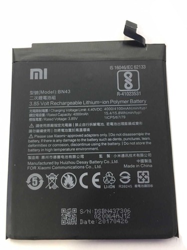 NEW Original Rechargeable Battery 4000mAh BN43 For Xiaomi RedMi Note 4X 3.85V  - Picture 1 of 1